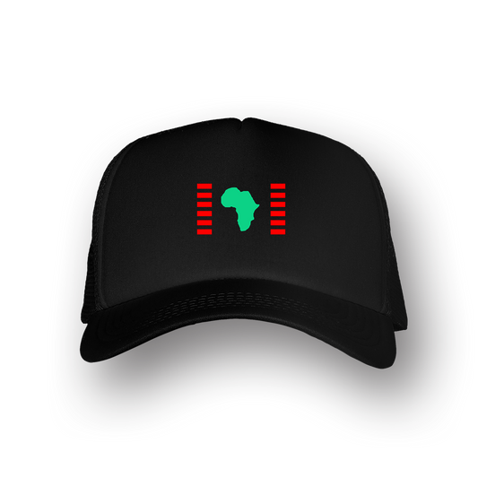 FLAG FOAM TRUCKER HAT - BLACK